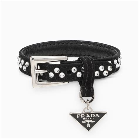 prada bracciale pelle|Bracciale in pelle Nero .